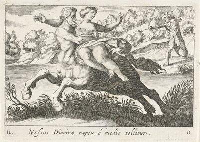 Nessus cerca di rapire Deianira da Simon Frisius