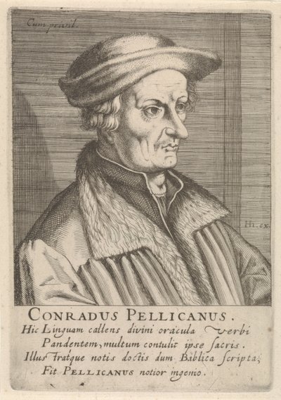 Ritratto di Conrad Pellican da Simon Frisius