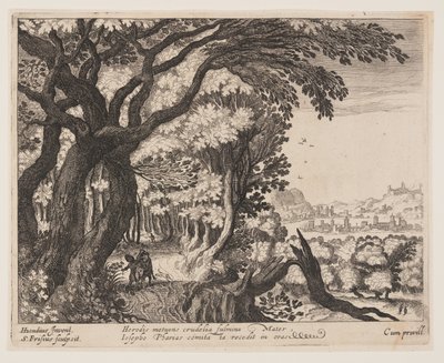 La fuga in Egitto, da Paesaggi con scene della vita di Cristo da Simon Frisius