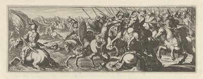 Battaglia presso un fiume (Cavalleria) da Simon Frisius