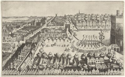 Fuochi di gioia all’Aia dopo la proclamazione della tregua, 1609 da Simon Frisius