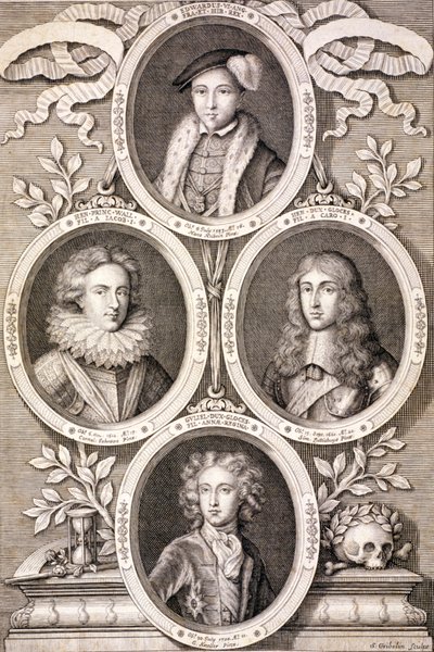 Edoardo VI, Enrico e Guglielmo, Duchi di Gloucester, e Enrico, Principe di Galles da Simon Gribelin