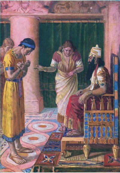 Daniele alla corte dei re, dal Libro delle Immagini della Bibbia pubblicato da Thomas Nelson, c.1950 da Simon Harmon Vedder