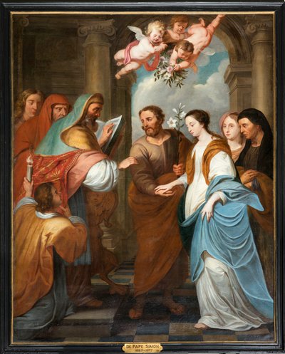 Chiesa parrocchiale (Parochiekerk Sint-Eligius). Simon De Pape. 3 Fidanzamento della Vergine. XVII secolo. da Simon II de Pape