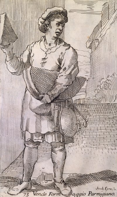 Arti di Bologna: venditore di formaggio Parmigiano da Simon I Guillain