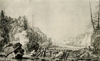 Paesaggio con un fiume tra rive montuose da Simon de Vlieger