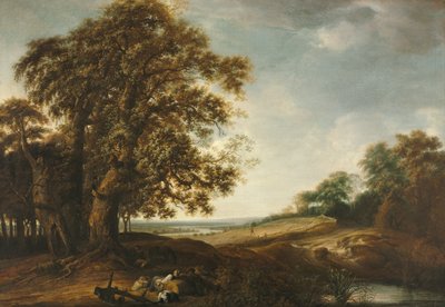 Contadini dormienti vicino ai campi (Parabola delle zizzanie) da Simon Jacobsz. Vlieger