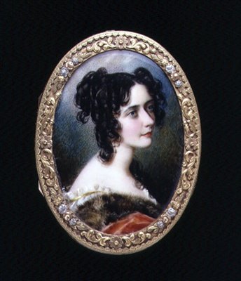 Ritratto miniatura di Georgina Carolina, Lady Astley da Simon Jacques Rochard