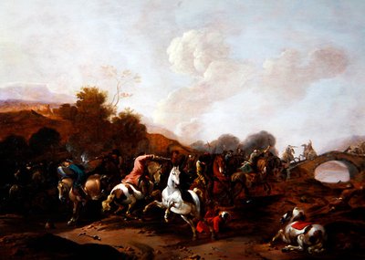 Uno scontro tra turchi e cristiani da Simon Johannes van Douw
