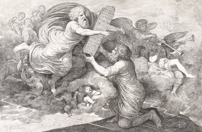 Mosè sul Sinai Le tavole della Legge ebraica da Simon Julien