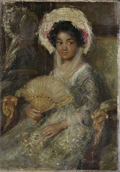 Giovane donna con un ventaglio, c. 1906 da Simon Maris