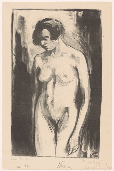 Studio di una donna nuda in piedi da Simon Moulijn (signed by artist)