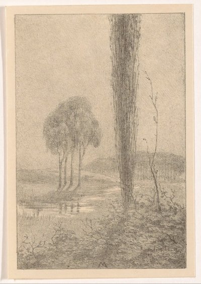 Paesaggio con alberi e ruscello da Simon Moulijn