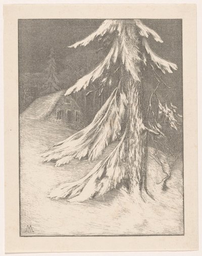 Abete in paesaggio innevato (Inverno) da Simon Moulijn