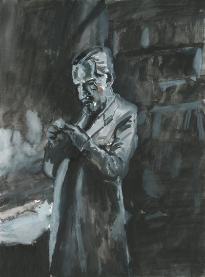 Uomo che fuma una pipa da Simon Neville