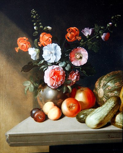 Natura morta di rose, delfini e gigli da Simon Peter Tilmann