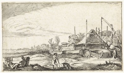 Paesaggio con mercanti ambulanti a riposo da Simon Poelenburg