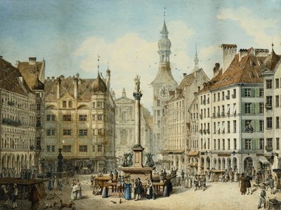 Schrannenplatz, Monaco, 1835 da Simon Quaglio
