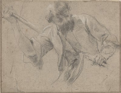Un Uomo Barbuto con un Bastone da Simon Vouet