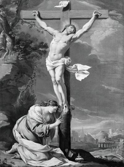Cristo sulla croce con Maria Maddalena, 1640-50 da Simon Vouet