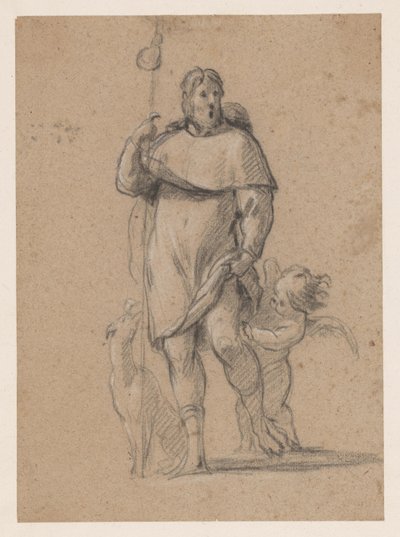 San Rocco con cane e angioletto da Simon Vouet