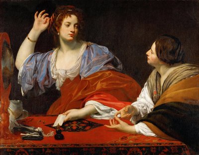 Marta rimprovera la sua vanitosa sorella Maria Maddalena da Simon Vouet