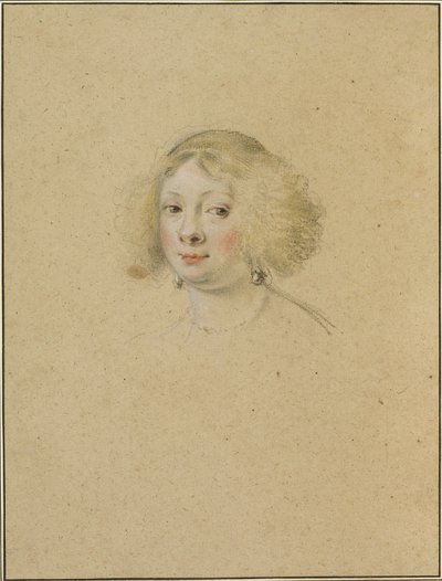 Ritratto di una giovane donna con orecchini di perle da Simon Vouet