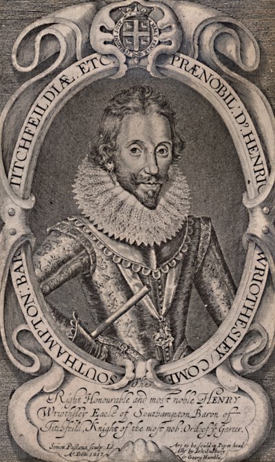 Henry Wriothesley, conte di Southampton, patrono di William Shakespeare, c1617 1894 da Simon de Passe