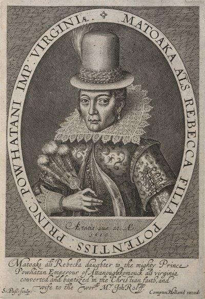 Pocahontas (1595-1617 circa) da Simon de Passe