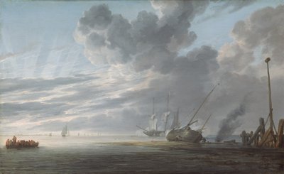 Estuario al tramonto, c. 1640-1645 da Simon de Vlieger