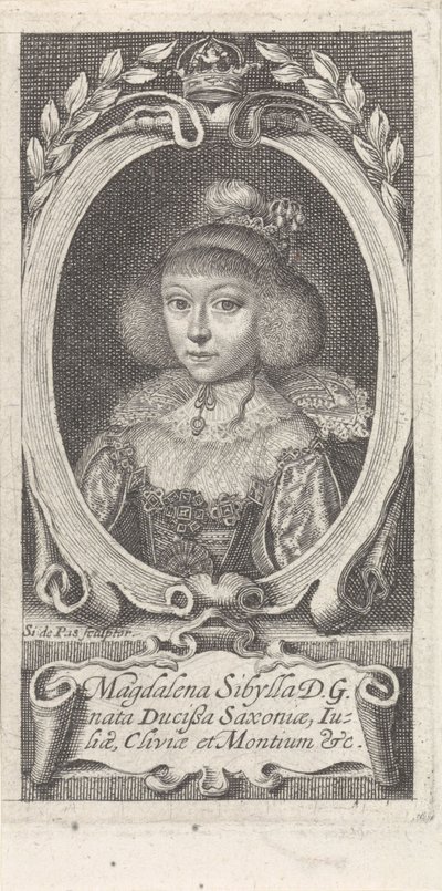 Principessa Magdalene Sibylle di Sassonia, Duchessa di Saxe-Altenburg da Simon van de Passe