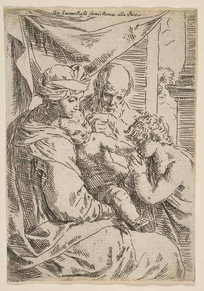 Sacra Famiglia con San Giovanni Battista che Bacia la Mano del Bambino Gesù, ca. 1642 da Simone Cantarini