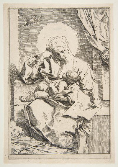 Madonna col Bambino e un Uccello, ca. 1635-1636 da Simone Cantarini