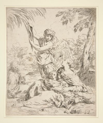 Riposo durante la Fuga in Egitto da Simone Cantarini