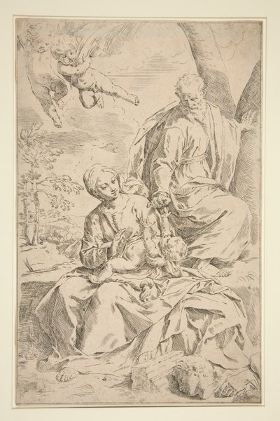 Riposo durante la fuga in Egitto da Simone Cantarini