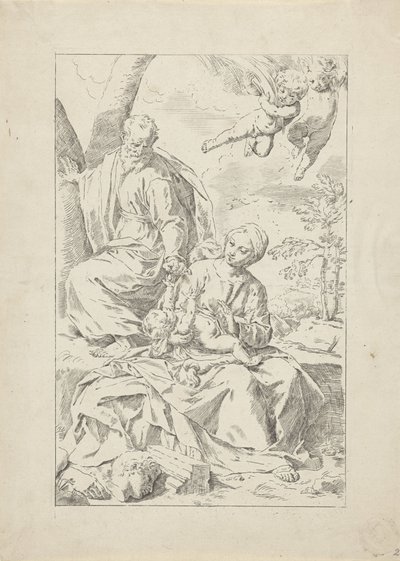 Riposo durante la fuga in Egitto da Simone Cantarini