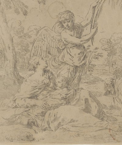 Riposo durante la fuga in Egitto da Simone Cantarini