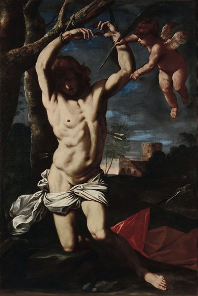 San Sebastiano e un angelo da Simone Cantarini