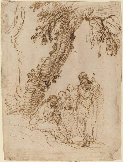 La Sacra Famiglia sotto un albero da Simone Cantarini