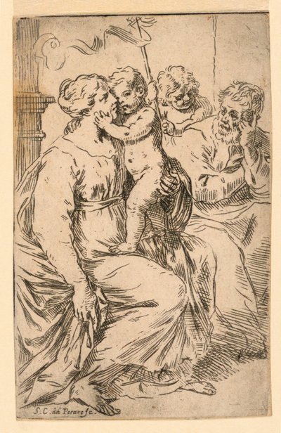 La Sacra Famiglia con San Giovanni da Simone Cantarini