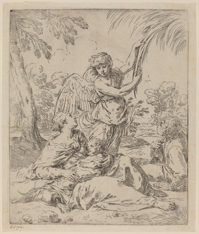 Il riposo durante la fuga in Egitto da Simone Cantarini