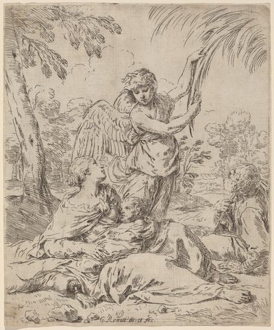 Il riposo durante la fuga in Egitto da Simone Cantarini