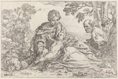 Il riposo durante la fuga in Egitto da Simone Cantarini