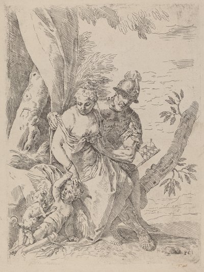 Marte, Venere e Cupido da Simone Cantarini after Veronese