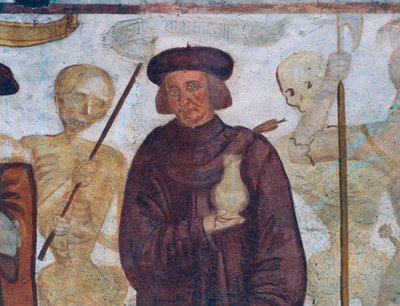 La morte con il dottore (dettaglio) da Simone II Baschenis