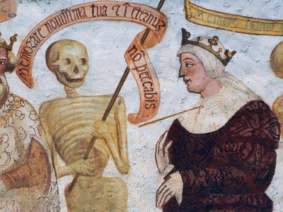 La morte con la regina, (dettaglio) da Simone II Baschenis