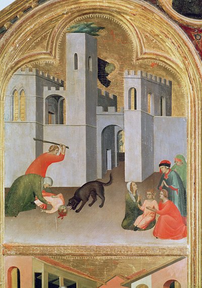 Agostino Novella salva un bambino morso da un cane, dettaglio dall