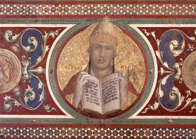 Maestà: San Gregorio, dettaglio dalla cornice, 1315 (dettaglio) da Simone Martini