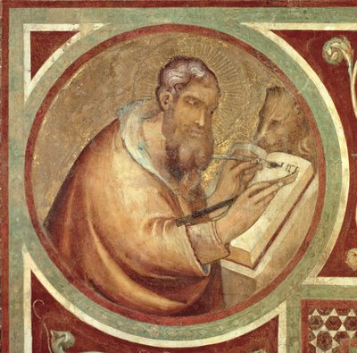 Maestà: San Marco con il leone (dettaglio) da Simone Martini