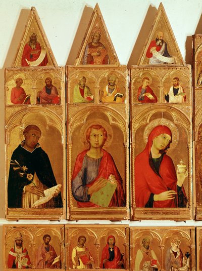 San Domenico, San Giovanni Evangelista, Santa Maria Maddalena (dettaglio del Polittico di Santa Caterina d